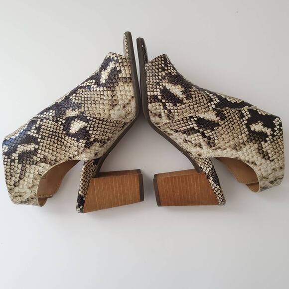 Vionic Blakely Heels Slingback Open Toe Snakeskin Embossed Neutrals Women 6 - Picture 6 of 10